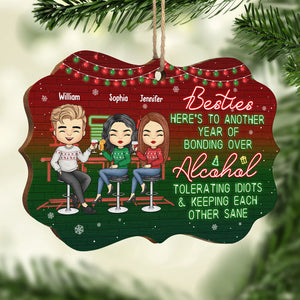 Another Year Of Keeping Each Other Sane - Bestie Personalized Custom Ornament - Wood Benelux Shaped - Christmas Gift For Best Friends, BFF, Sisters