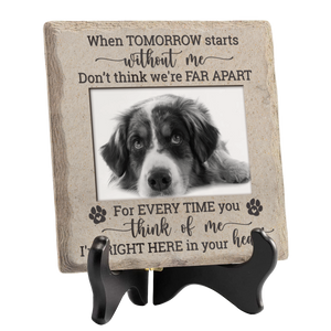 Custom Photo I'm Right Here In Your Heart - Memorial Personalized Custom Square Shaped Ceramic Plaque With Stand - Sympathy Gift, Gift For Pet Owners, Pet Lovers