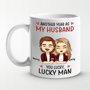 Another Year As My Boyfriend - Couple Personalized Custom Mug - Gift For Husband Wife, Anniversary