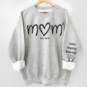 Mom Means Everything - Family Personalized Custom Unisex Sweatshirt With Design On Sleeve - Birthday Gift For Mom