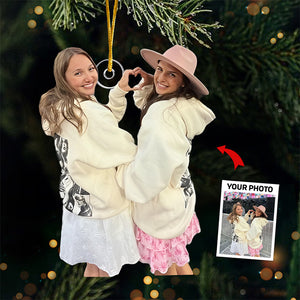 Custom Photo Enjoy The Greatest Melody Together - Bestie Personalized Custom Ornament - Acrylic Custom Shaped - Christmas Gift For Best Friends, BFF, Sisters