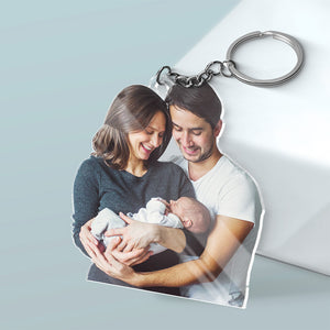 Custom Photo Welcome To The Family - Family Personalized Custom Shaped Acrylic Keychain - Gift For Family Members