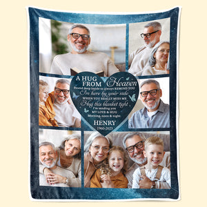 Custom Photo I'm Here By Your Side - Memorial Personalized Custom Blanket - Sympathy Gift For Family Members