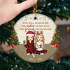The Friend Of My Heart - Bestie Personalized Custom Ornament - Ceramic Round Shaped - Christmas Gift For Best Friends, BFF, Sisters