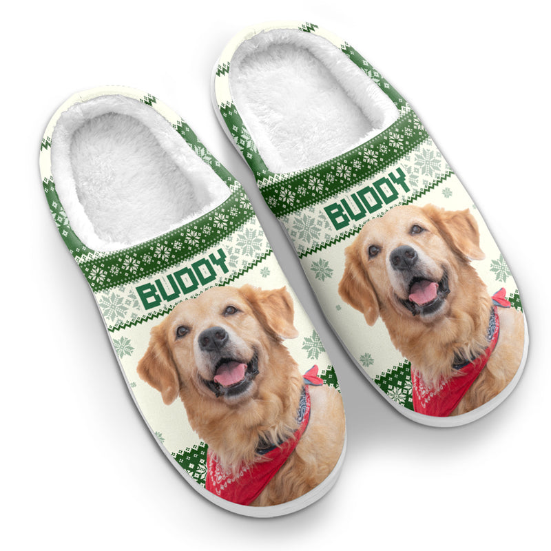 Christmas dog outlet slippers