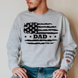 Too Cool To Be Called Grandpa - Family Personalized Custom Unisex Sweatshirt With Design On Sleeve - Christmas Gift For Dad, Grandpa