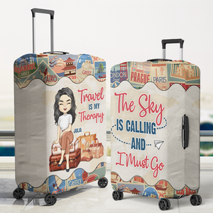 Travel Is My Therapy - Personalized Luggage Cover
