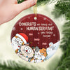 Our Human Servant - Cat Personalized Custom Ornament - Ceramic Round Shaped - Christmas Gift For Pet Owners, Pet Lovers