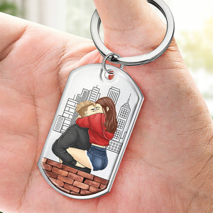 Drive Safe Handsome I Love You - Couple Personalized Custom Keychain - Gift For Husband Wife, Anniversary