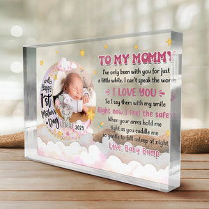 Custom Photo I Say Them With My Smile - Family Personalized Custom Rectangle Shaped Acrylic Plaque - Mother's Day, Baby Shower Gift, Gift For First Mom