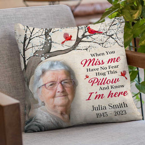 Custom Photo In My Dreams I See You - Memorial Personalized Custom Pillow - Sympathy Gift For Family Members