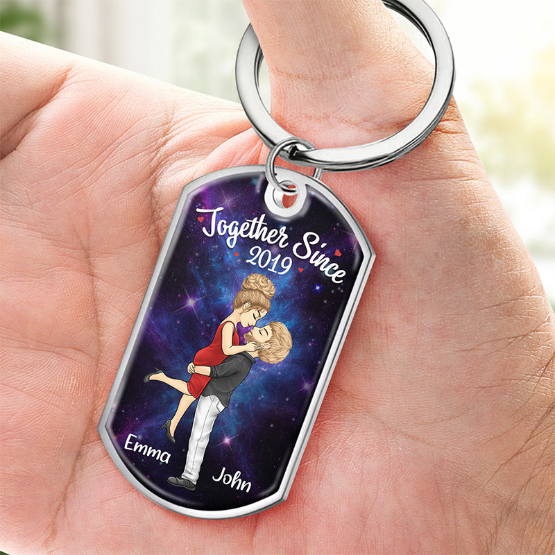 I Love You Endlessly - Couple Personalized Custom Keychain - Gift For Husband Wife, Anniversary