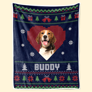 Custom Photo Christmas Love Has Four Paws - Dog & Cat Personalized Custom Blanket - Christmas Gift For Pet Owners, Pet Lovers