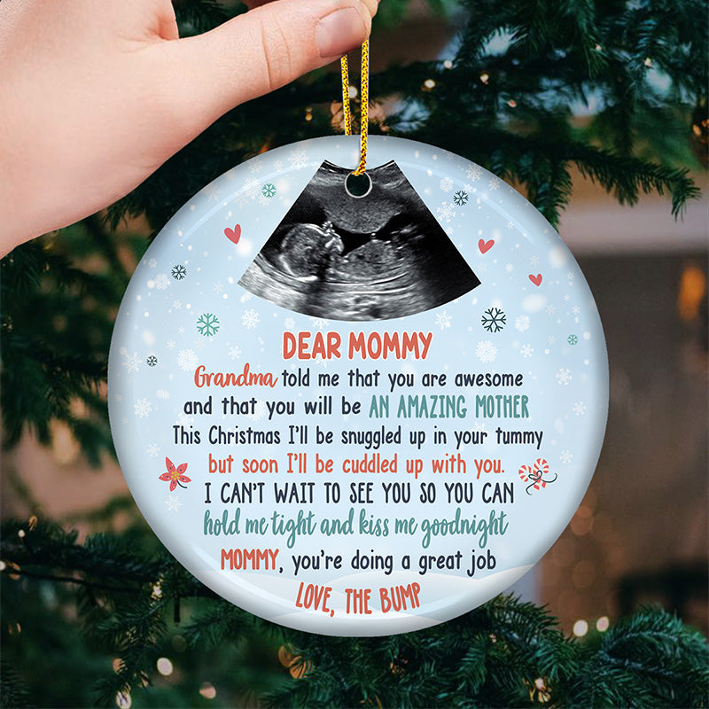 Wife To Mom Est Personalized Photo Ceramic Ornament, New Mom Christmas Gifts,  First Time Mom Ornament 2023 - Best Personalized Gifts For Everyone