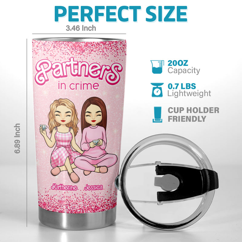 Pretty In Pink - Bestie Personalized Custom Tumbler - Christmas Gift For Best Friends, BFF, Sisters