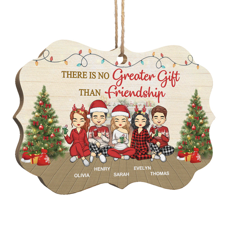 Friendship Is The Best - Bestie Personalized Custom Ornament - Wood Benelux Shaped - Christmas Gift For Best Friends, BFF, Sisters