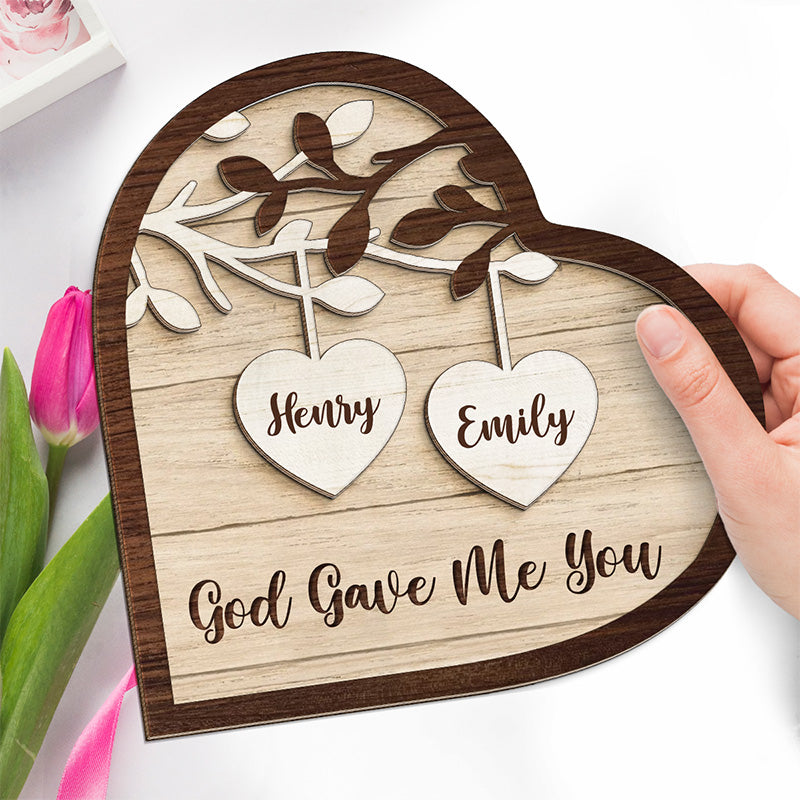 Engraved Couple's Wood Plaque