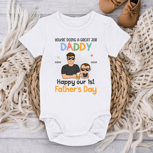 You're Born To Be A Dad - Family Personalized Custom Baby Onesie - Father's Day, Baby Shower Gift, Gift For First Dad