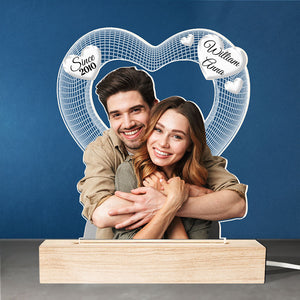 Custom Photo I Love You - Couple Personalized Custom Shaped 3D LED Light - Upload Photo Gift For Husband Wife, Anniversary