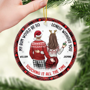 I'm So Glad We Decided To Ruin Our Friendship - Couple Personalized Custom Ornament - Ceramic Round Shaped - Christmas Gift For Husband Wife, Anniversary