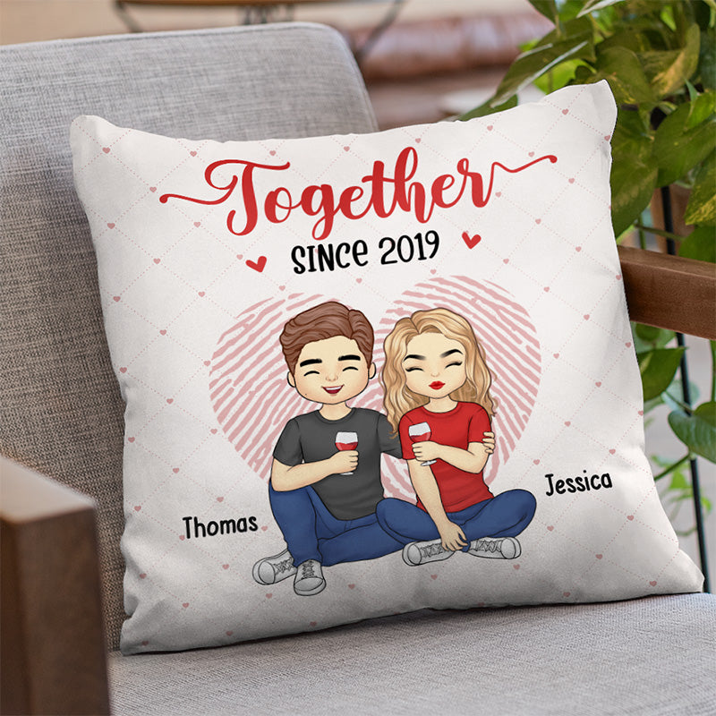 Falling In Love All Over Again - Couple Personalized Custom Pillow - Gift For Husband Wife, Anniversary