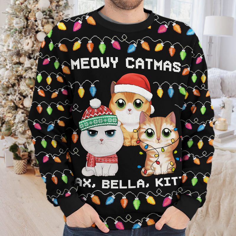 It's The Most Beautiful Time Of Year - Cat Personalized Custom Ugly Sweatshirt - Unisex Wool Jumper - Christmas Gift For Pet Owners, Pet Lovers