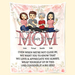 Wrap Yourself Up In This And Consider It A Big Hug - Family Personalized Custom Blanket - Gift For Mom
