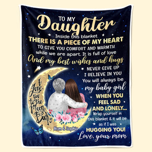 Daughter I Am So Proud Of You - Family Personalized Custom Blanket - Birthday Gift From Mom