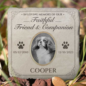 Custom Photo Our Grateful Companion - Memorial Personalized Memorial Stone - Sympathy Gift, Gift For Pet Owner, Pet Lovers