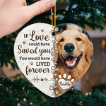 Custom Photo My Best Friend And A True Hero - Memorial Personalized Custom Ornament - Ceramic Heart Shaped - Christmas Gift, Sympathy Gift For Pet Owners, Pet Lovers