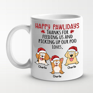 Happy Pawlidays - Dog & Cat Personalized Custom Mug - Christmas Gift For Pet Owners, Pet Lovers