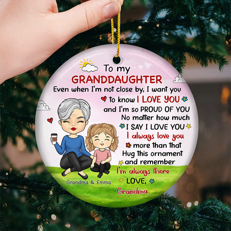 I'm So Proud Of You - Family Personalized Custom Ornament - Ceramic Round Shaped - Christmas Gift For Grandma