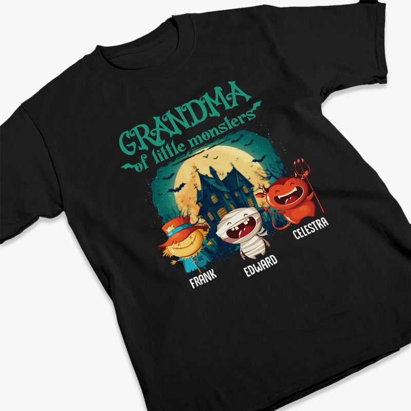 Grandma Of Little Monsters - Family Personalized Custom Unisex T-shirt, Hoodie, Sweatshirt - Halloween Gift For Grandma