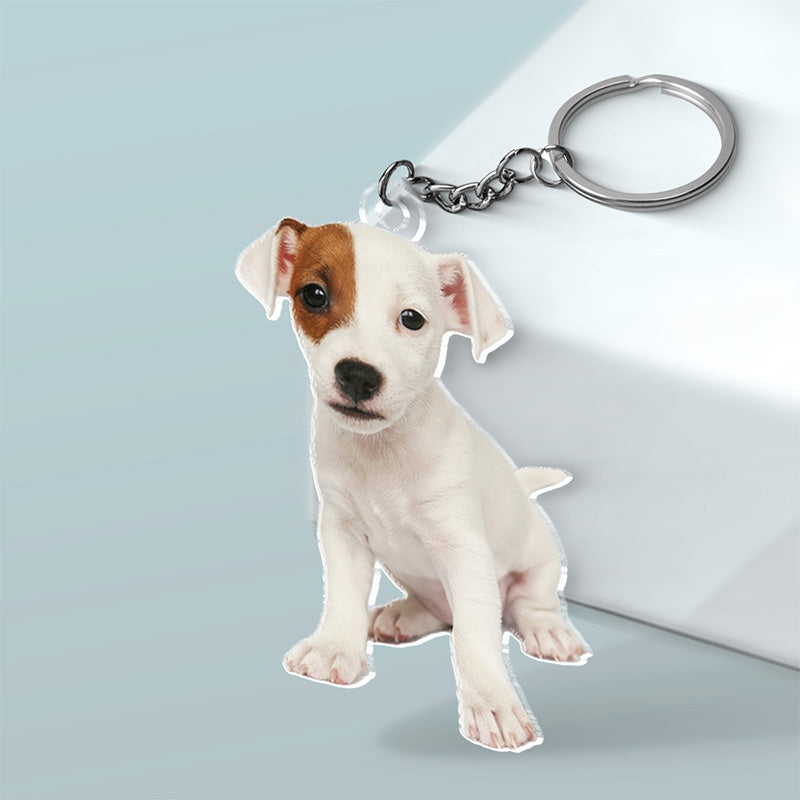 Custom Photo I Love You To The Moon And Back - Couple Personalized Custom Shaped Acrylic Keychain - Gift For Husband Wife, Anniversary