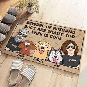 Just You Me & The Dogs - Dog Personalized Custom Home Decor Decorative Mat - House Warming Gift, Gift For Pet Owners, Pet Lovers