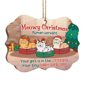 Your Gift Is In The Litter Box - Cat Personalized Custom Ornament - Wood Benelux Shaped - Christmas Gift For Pet Owners, Pet Lovers
