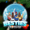 Because Of You I Laugh A Little Harder - Bestie Personalized Custom Ornament - Acrylic Custom Shaped - Christmas Gift For Best Friends, BFF, Sisters