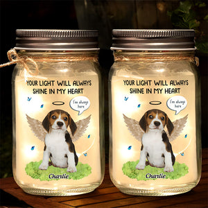 Custom Photo My Heart Was Not Ready To Lose You - Memorial Personalized Custom Mason Jar Light - Sympathy Gift For Pet Owners, Pet Lovers