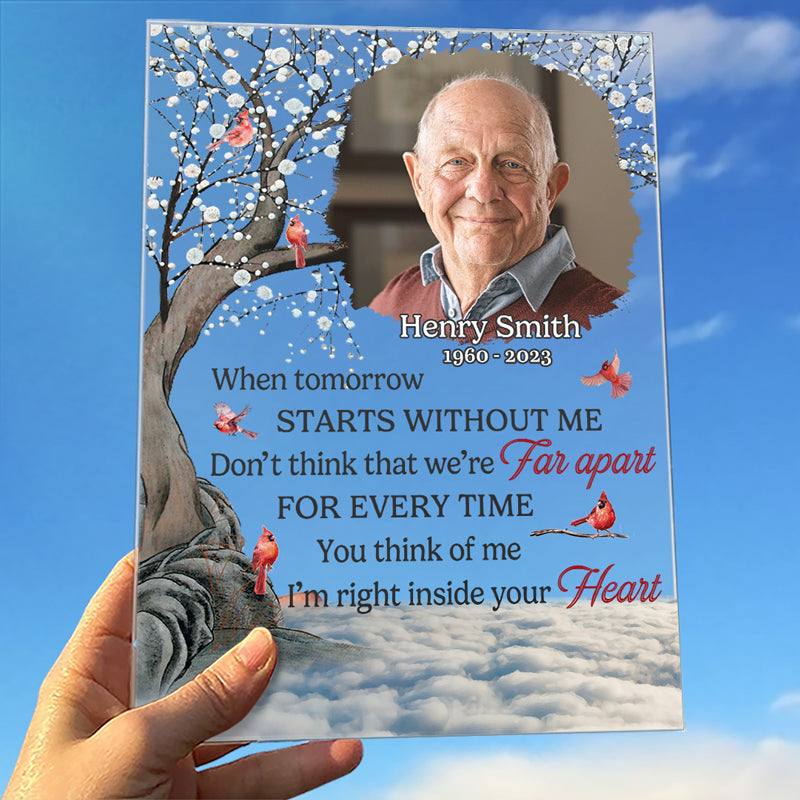 Photo personnalisée toujours aimée, toujours regrettée - Plaque commémorative rectangulaire en acrylique personnalisée - Cadeau de condoléances pour les membres de la famille