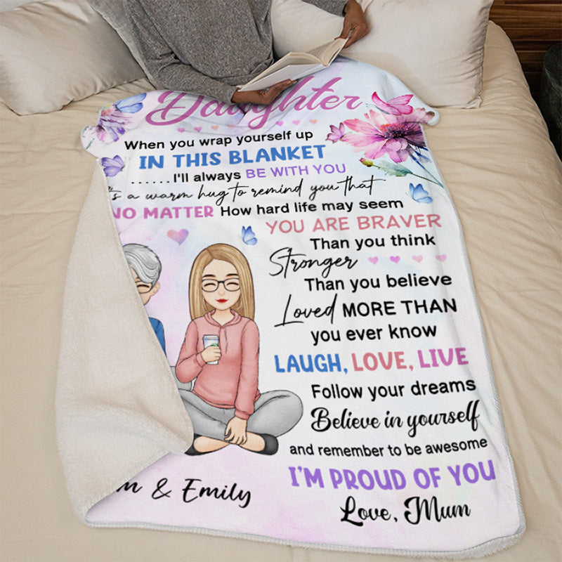 To My Little Girl - Family Personalized Custom Blanket - Christmas Gift From Mom
