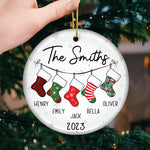 It's The Most Beautiful Time Of The Year - Family Personalized Custom Ornament - Ceramic Round Shaped - Christmas Gift For Family Members