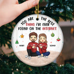 Custom Name Funny Internet Quote Christmas Gifts for Couples - Personalized Ceramic Ornament