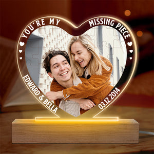 Custom Photo You're My Favorite Flavor - Couple Personalized Custom Heart Shaped 3D LED Light - Gift For Husband Wife, Anniversary