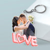 Custom Photo In Your Eyes, I See My Future - Couple Personalized Custom Shaped Acrylic Keychain - Gift For Husband Wife, Anniversary