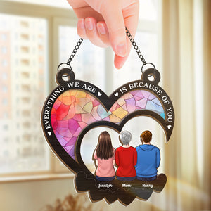 A Mother Is A Daughter's Best Friend - Family Personalized Window Hanging Suncatcher - Mother's Day, Gift For Mom