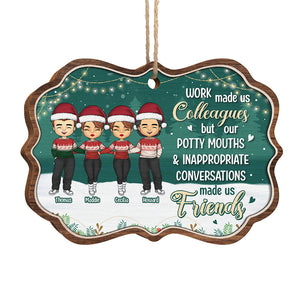 Work Made Us Friends - Coworker Personalized Custom Ornament - Wood Benelux Shaped - Christmas Gift For Coworkers, Work Friends, Colleagues