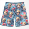Custom Photo Our Beloved Summer - Personalized Couple Beach Shorts - Gift For Couples, Husband Wife