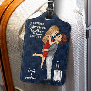 Traveling Together - Travel Personalized Custom Luggage Tag - Holiday Vacation Gift, Gift For Adventure Travel Lovers, Husband Wife, Anniversary