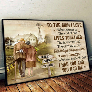 I Had You And You Had Me - Couple Personalized Custom Horizontal Poster - Gift For Husband Wife, Anniversary