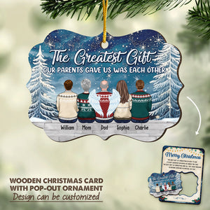 Life's Greatest Blessings - Family Personalized Custom Wooden Card With Pop Out Ornament - Christmas Gift For Family Members